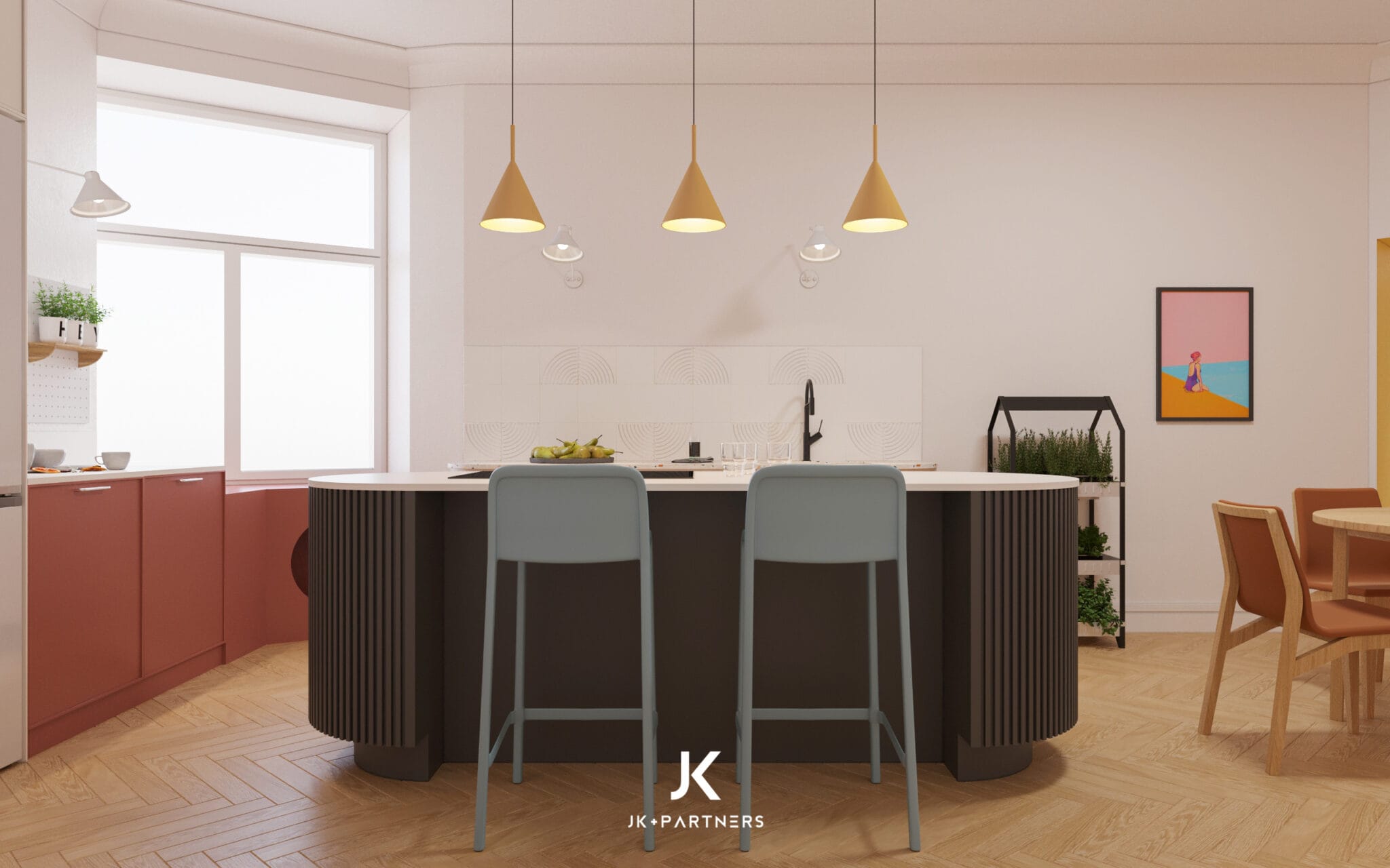 Projekt wnętrza w kamienicy w Śródmieściu Szczecina — mieszkanie 112 m²