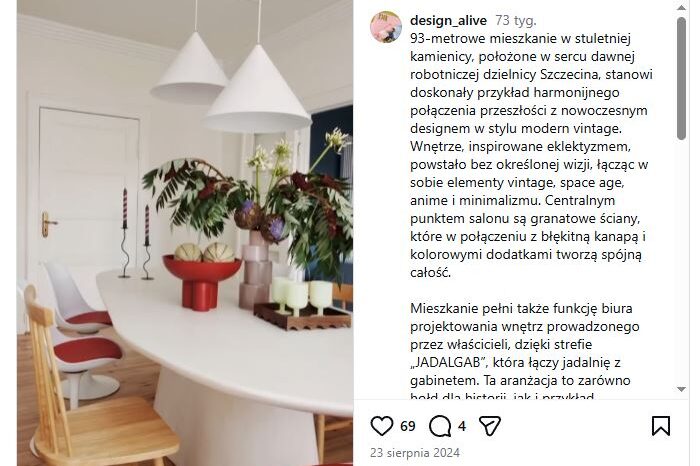 Wzmianka w Design Alive – projekt wnętrza w kamienicy w stylu modern vintage, JK+Partners